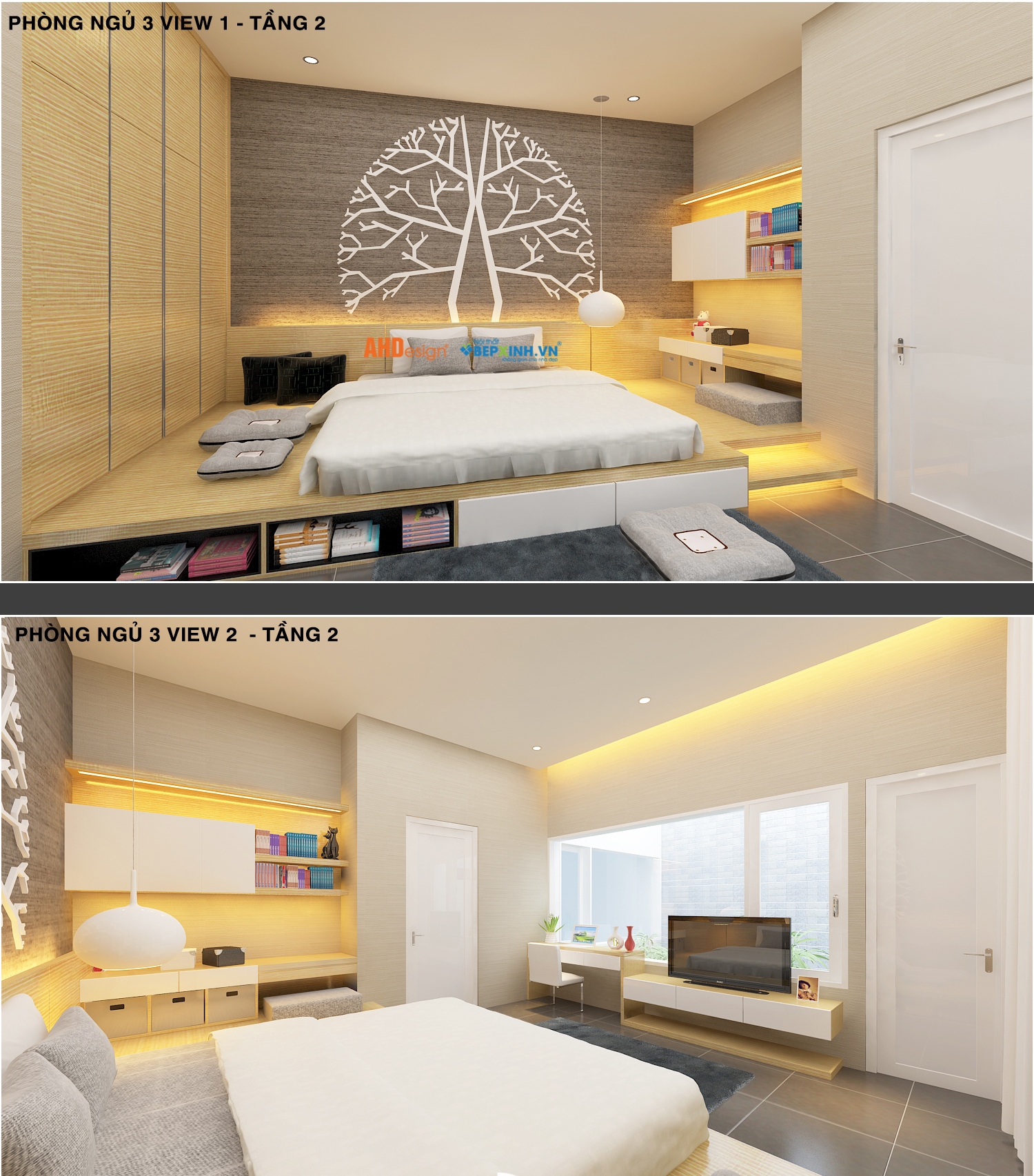 Nội thất phòng ngủ đẹp, sang trọng _AHDesign-Bếp Xinh.