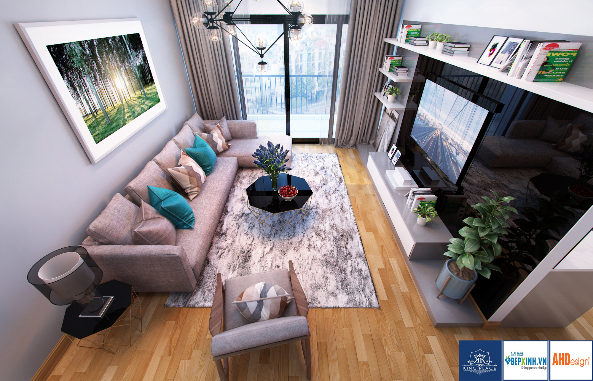 Thiết kế nội thất căn hộ mẫu 122 m2 chung cư Thống Nhất Complex.
