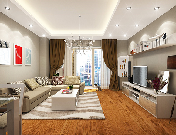 Thiết kế nội thất phòng khách chung cư nhà chị Hằng – Lê Văn Lương