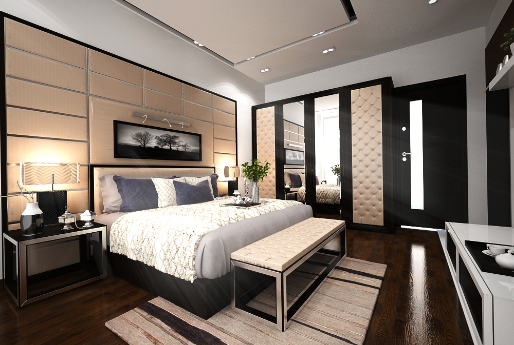 Thiết kế phòng ngủ hiện đại nhà chị Trang